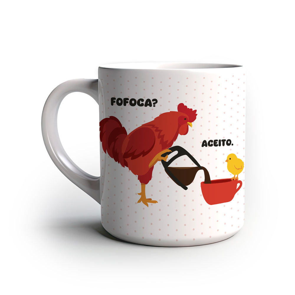 Caneca com Estampa Divertida Fofoca? Aceito. – Presente Engraçado Criativo