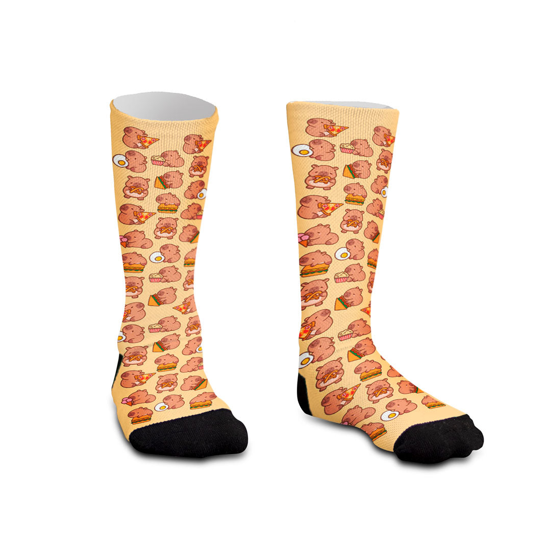 Meia Cano Alto Infantil Capivara Lanchinho