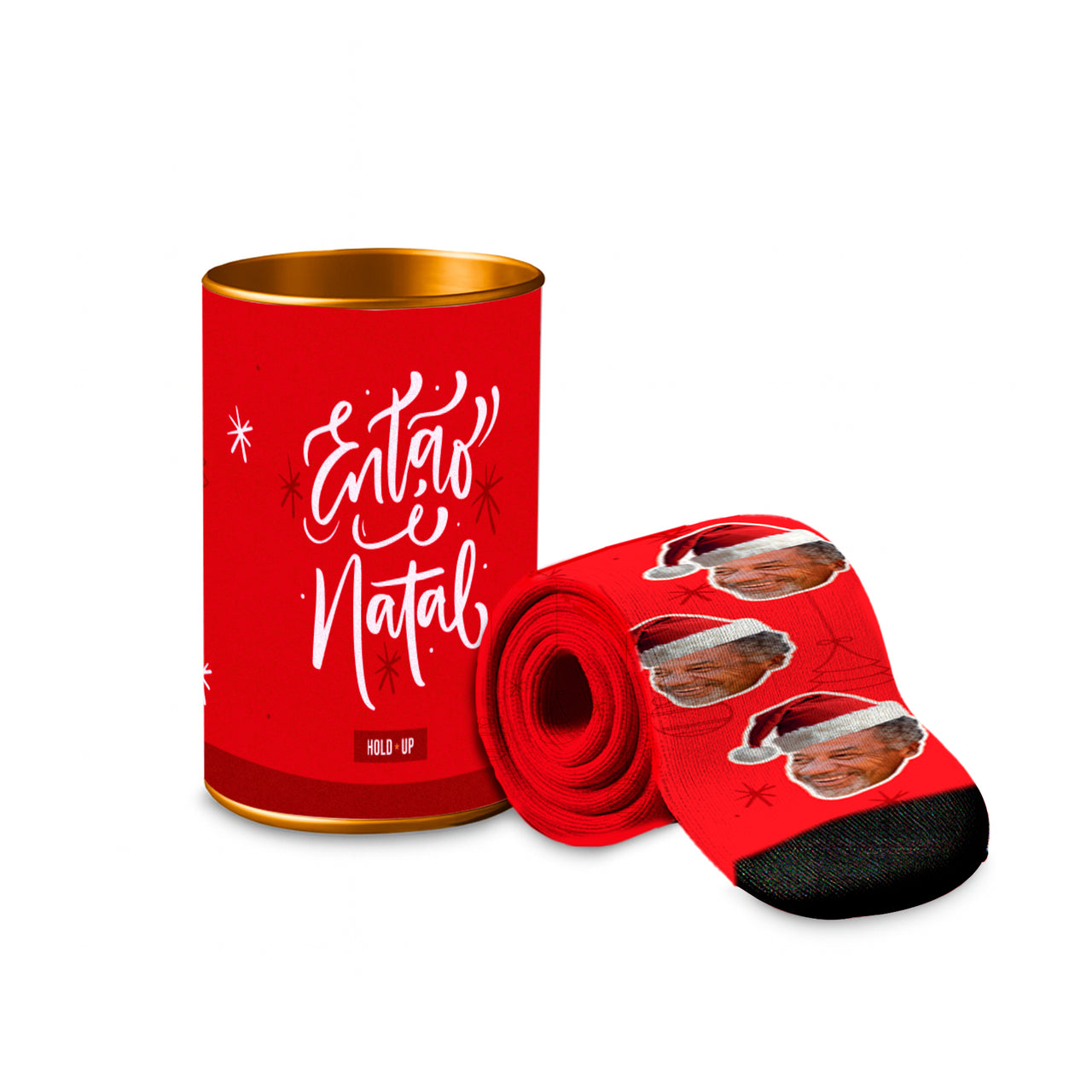 Meia Personalizada Kit Natal Vermelha + Tubolata