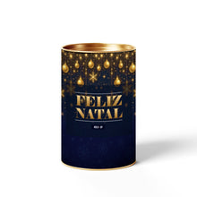 Embalagem Natal Dourara Lata 6x9 com Tampa de Metal