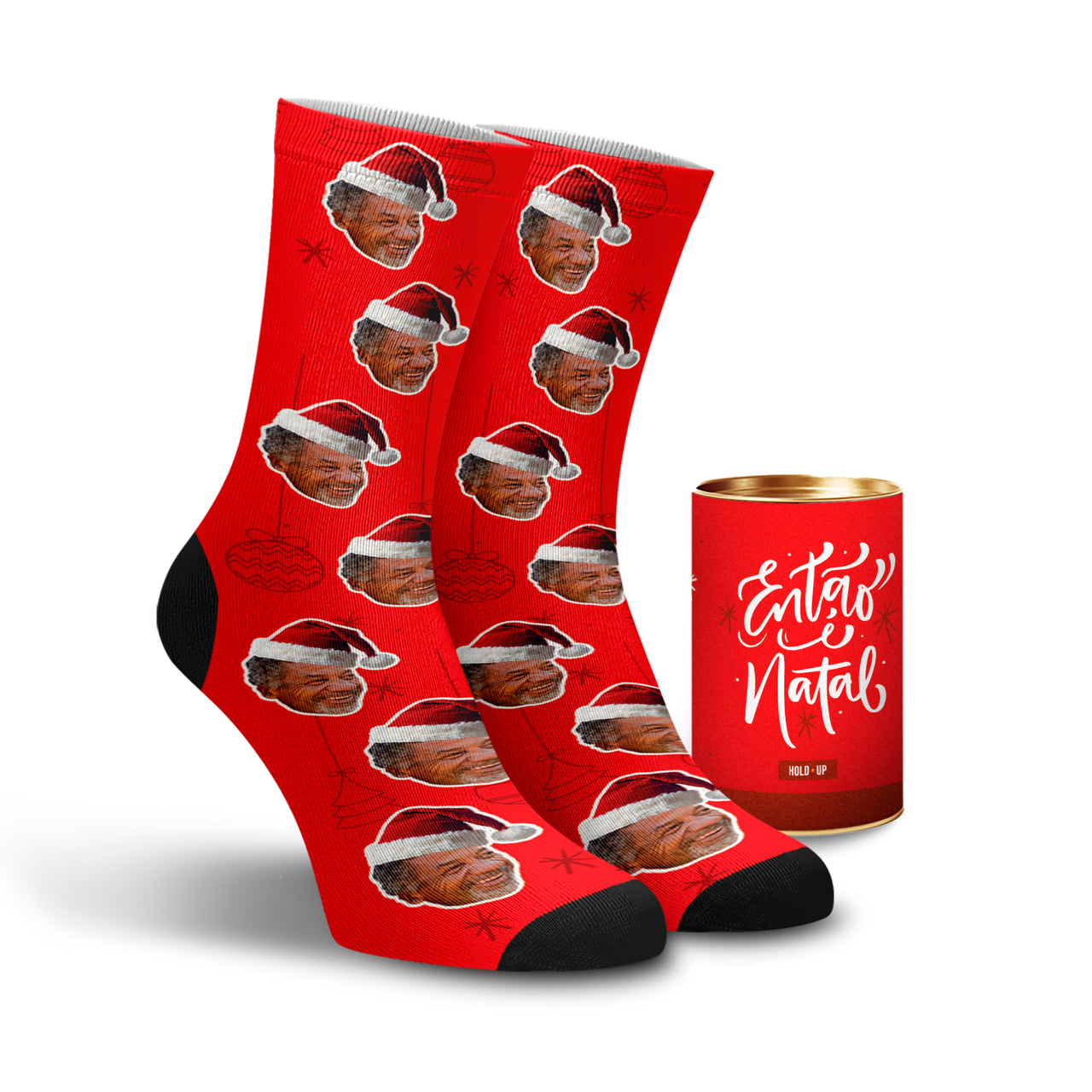 Meia Personalizada Kit Natal Vermelha + Tubolata