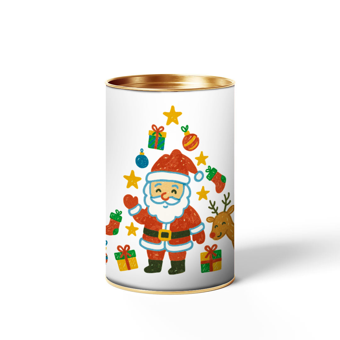 Embalagem Natal Papai Noel Lata 6x9 com Tampa de Metal