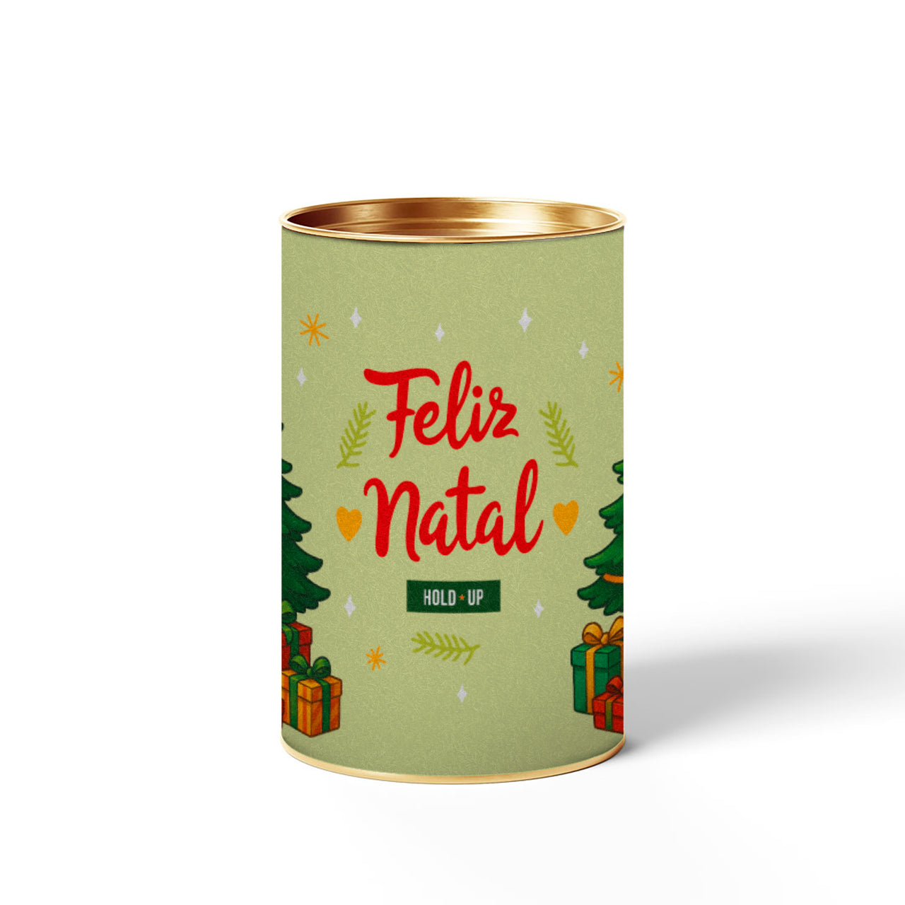 Embalagem Natal Arvore Lata 6x9 com Tampa de Metal