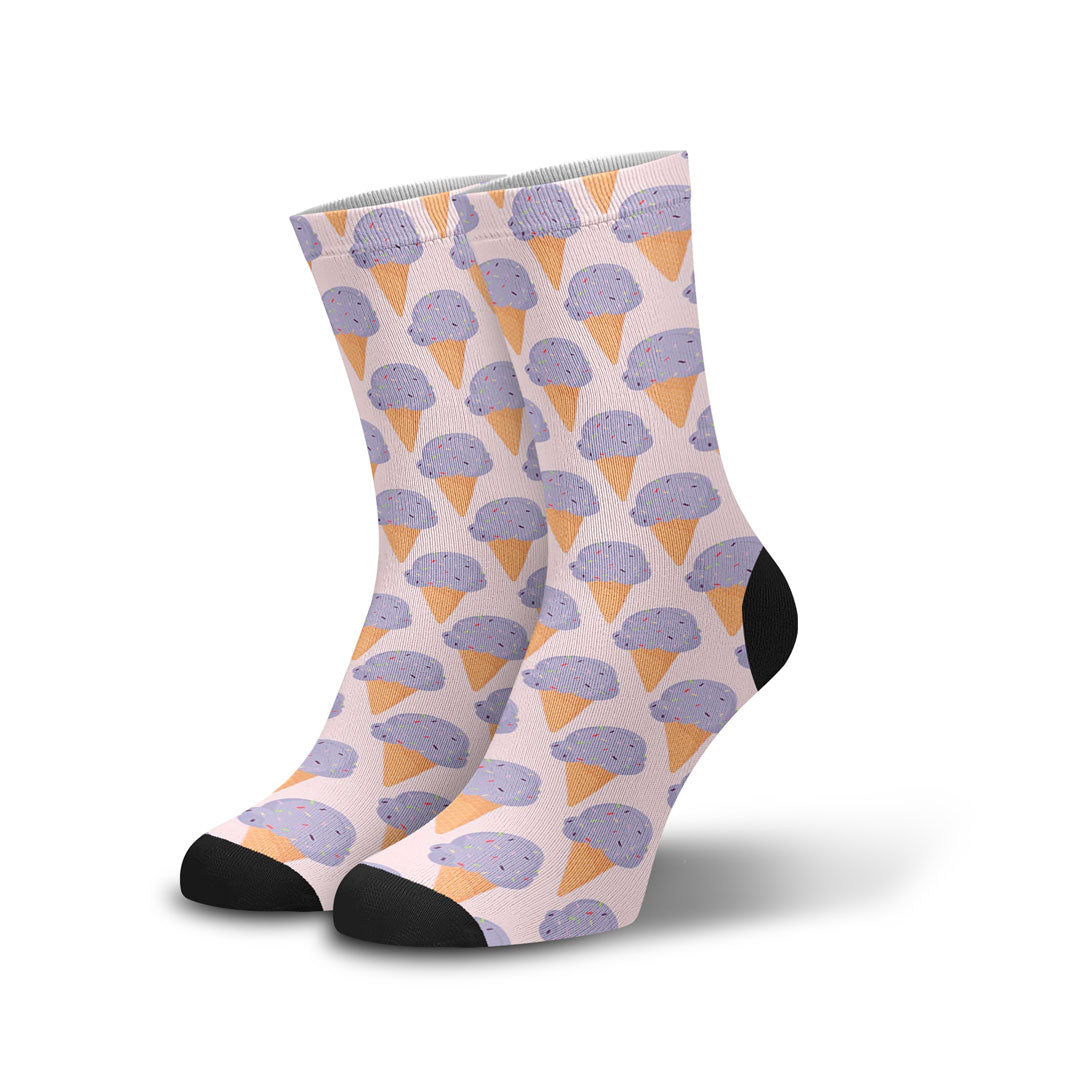 Meia Cano Alto Divertida Sorvetes