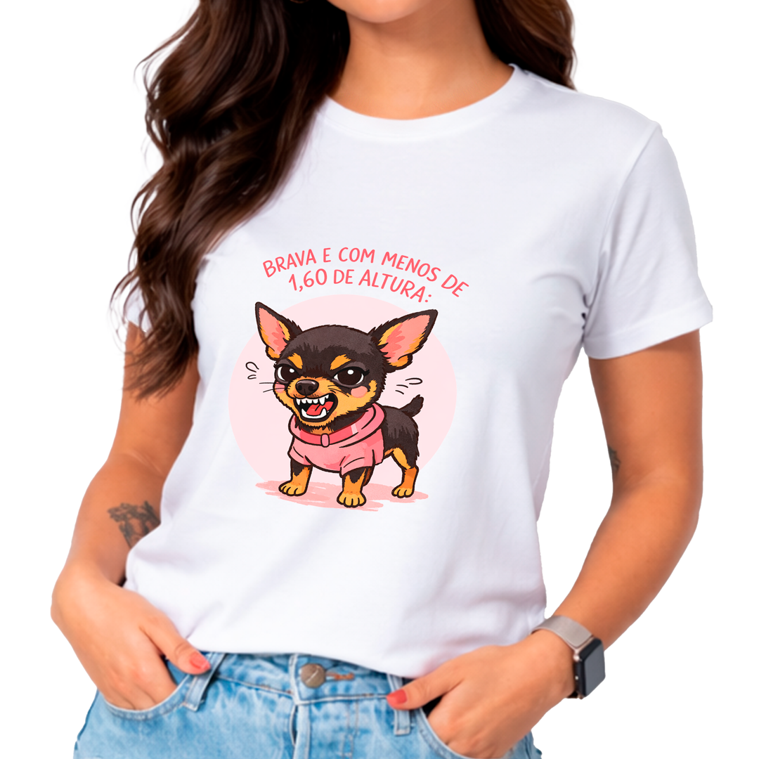 Camiseta BabyLook Brava com Menos de 1,60