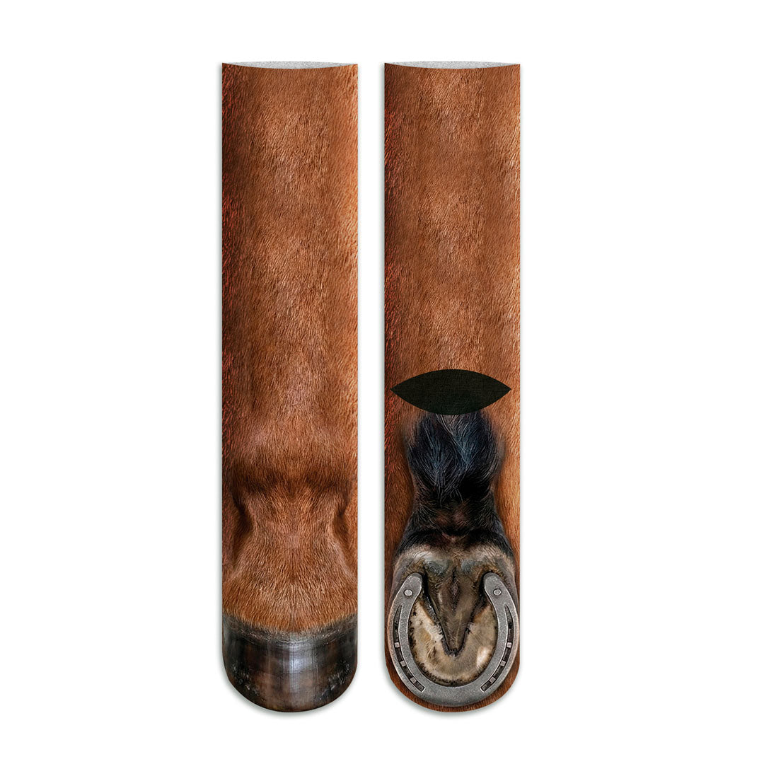 Meia Cano Alto Divertida Pata de Cavalo