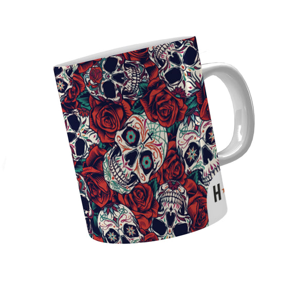Caneca Divertida Caveiras e Flores!