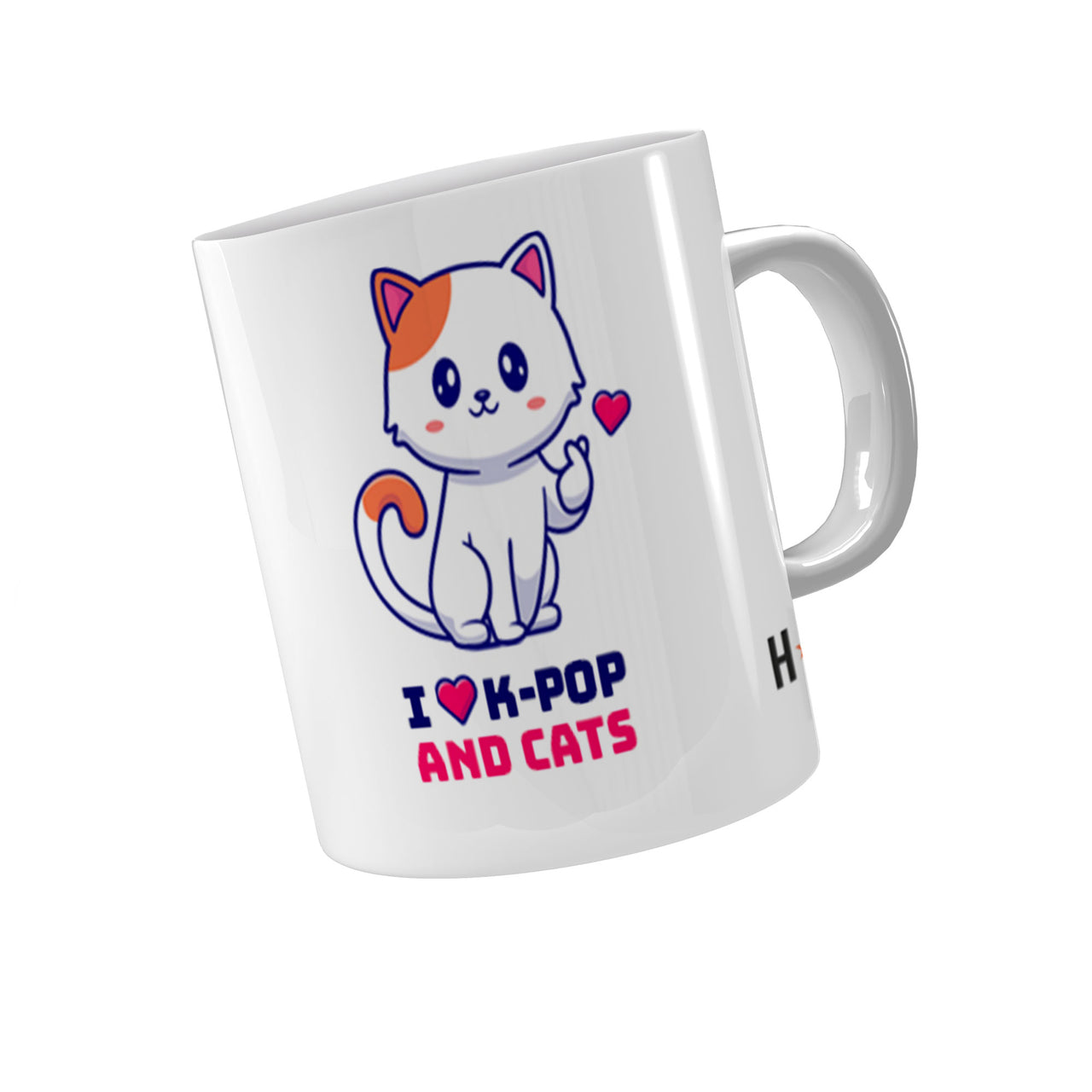 Caneca Divertida I love k pop and Cats
