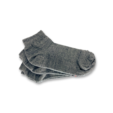 Meia Cano Baixo  Cinza - Kit 3 Pares