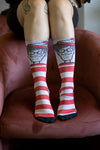 Meia Cano Alto Estampada Wally Rosto