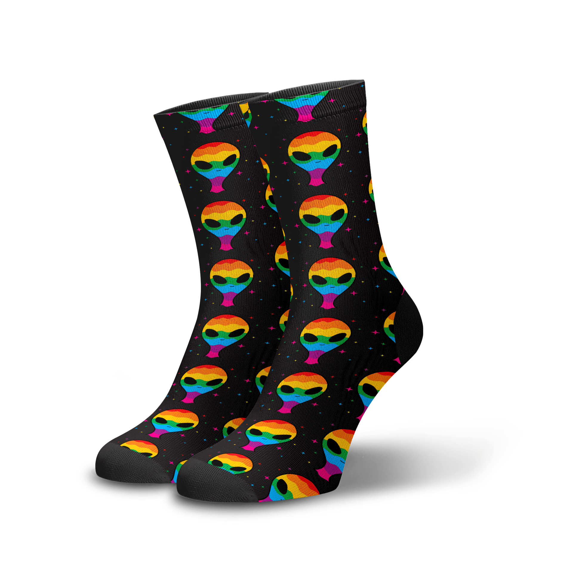 Meia Cano Alto Estampada Et Arco Iris meia