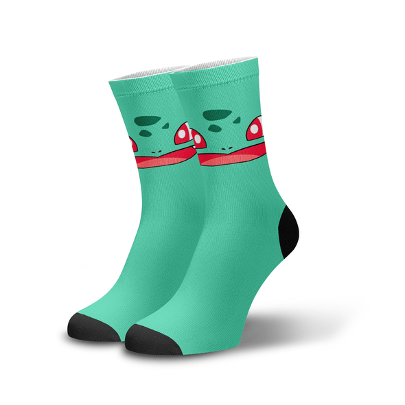 Meia Cano Alto Estampada Bulbasaur p1
