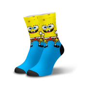 Meia Cano Alto Estampada Bob Esponja Calça Quadrada p1