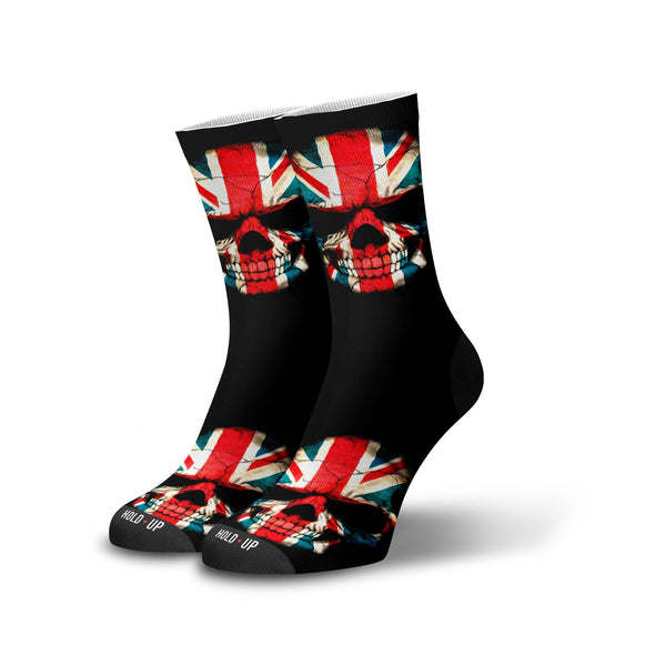 Meia Cano Alto Estampada Caveira England p1