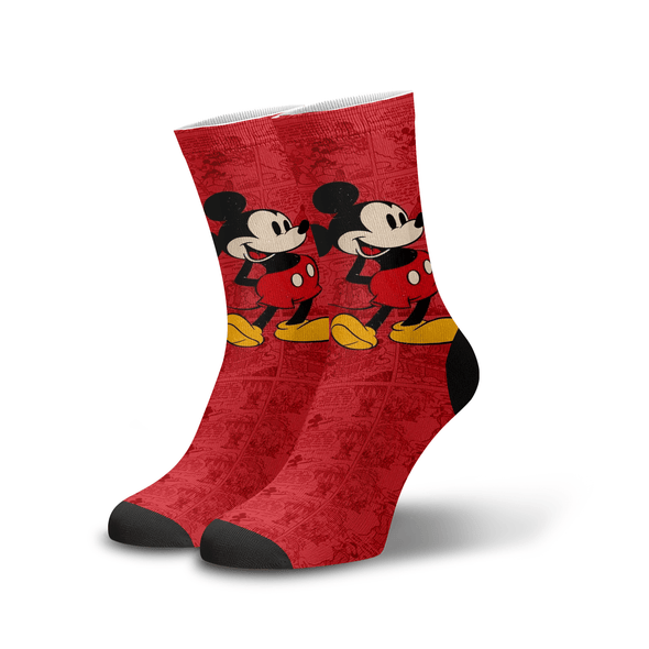 Meia Cano Alto Estampada Mickey Vintage p1