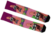 Meia Cano Alto Estampada Patrick Estrela Nerd frente