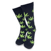Meia Cano Alto Preto Cannabis Verde