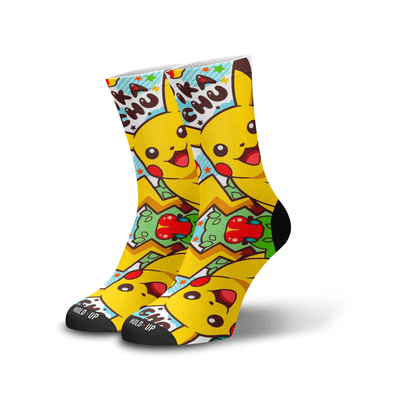 Meia Cano Alto Estampada Pikachu Maça p1