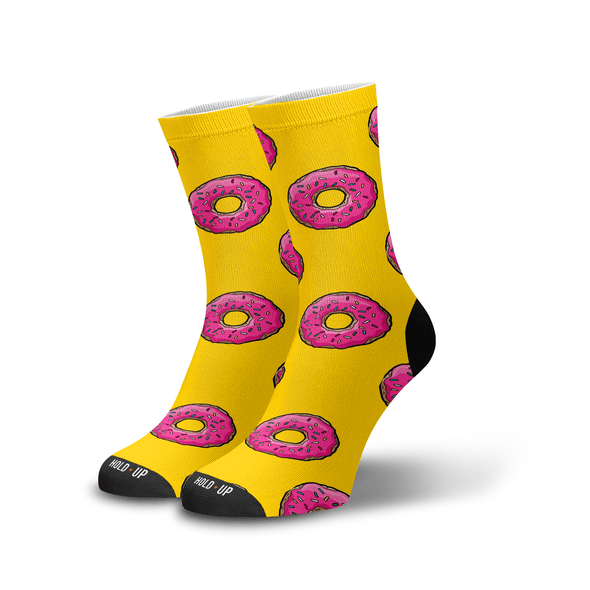 Meia Cano Alto Estampada Rosquinha Amarela p1