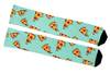 Meia Cano Alto Estampada Pizza Derretendo frente