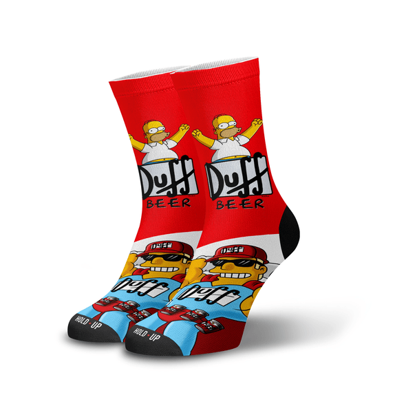 Meia Cano Alto Estampada Duff Man p1