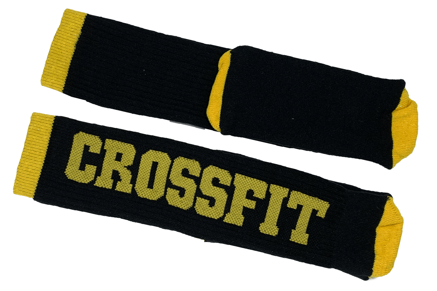 Meião para Crossfit 3/4 Preto com Borda amarelo verso