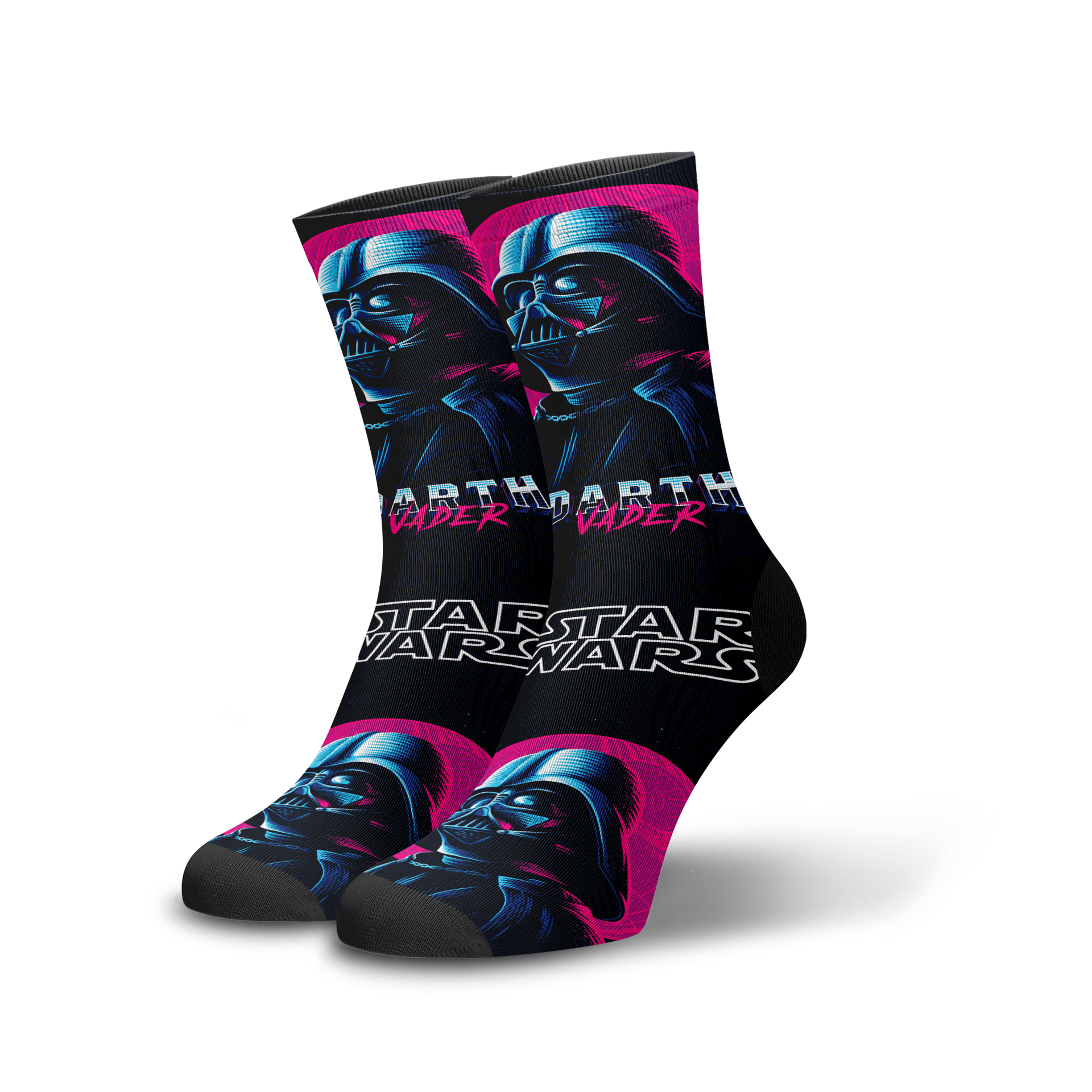 Meia Cano Alto Estampada Darth Wader Black p1