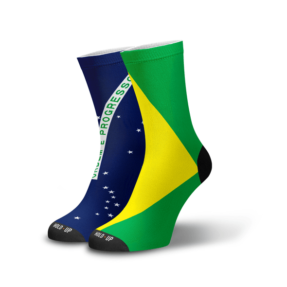 Meia Cano Alto Estampada Bandeira do Brasil p1