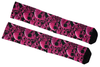 Meia Cano Alto Estampada Caveira Rosa Choque frente